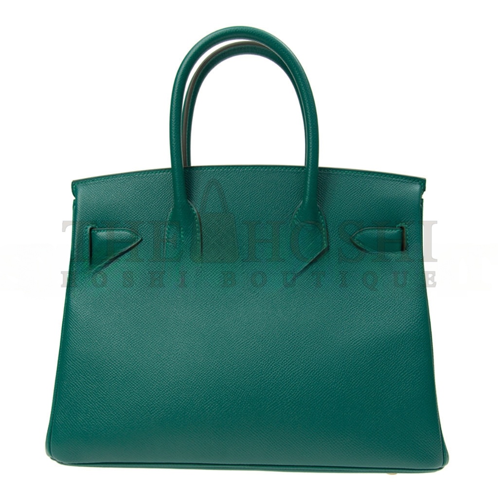 H**me5 BIRKIN 30 EPSOM LEATHER PEACOCK GREEN GOLD BUCKLE BAG H028369CCZ6 (30*23*15cm) Master Quality